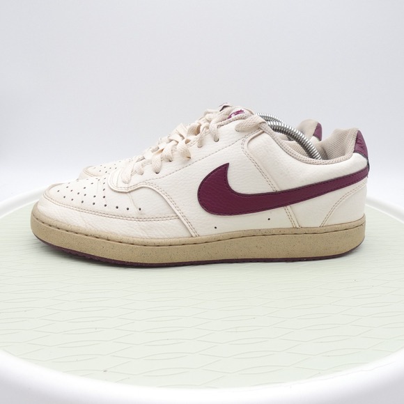 Nike Court Vision Low FB8942-133 Mens US 10 Shoes Sail Dark Beetroot Sneakers - Picture 3 of 10